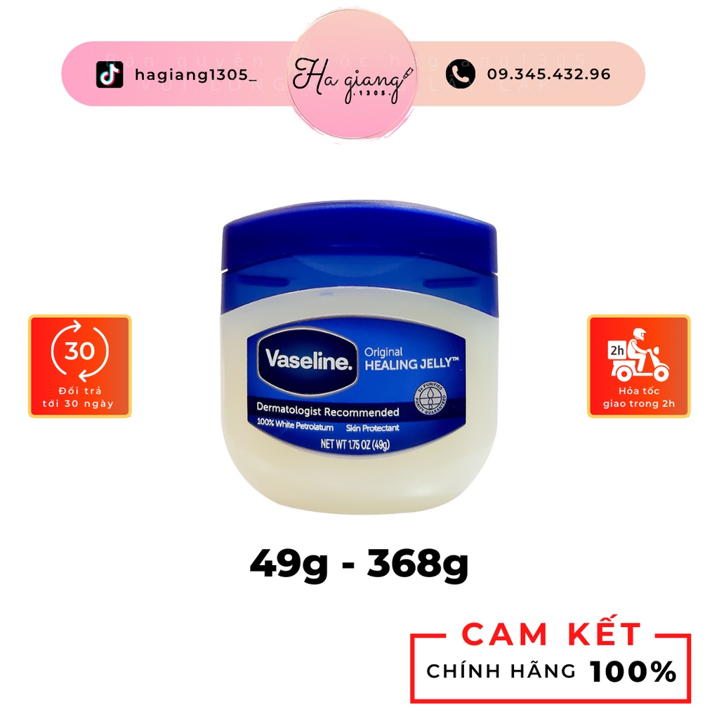 Sáp dưỡng ẩm đa năng VASELINE 100% Pure Petroleum Jelly Original Mỹ 49g (okshop.96)