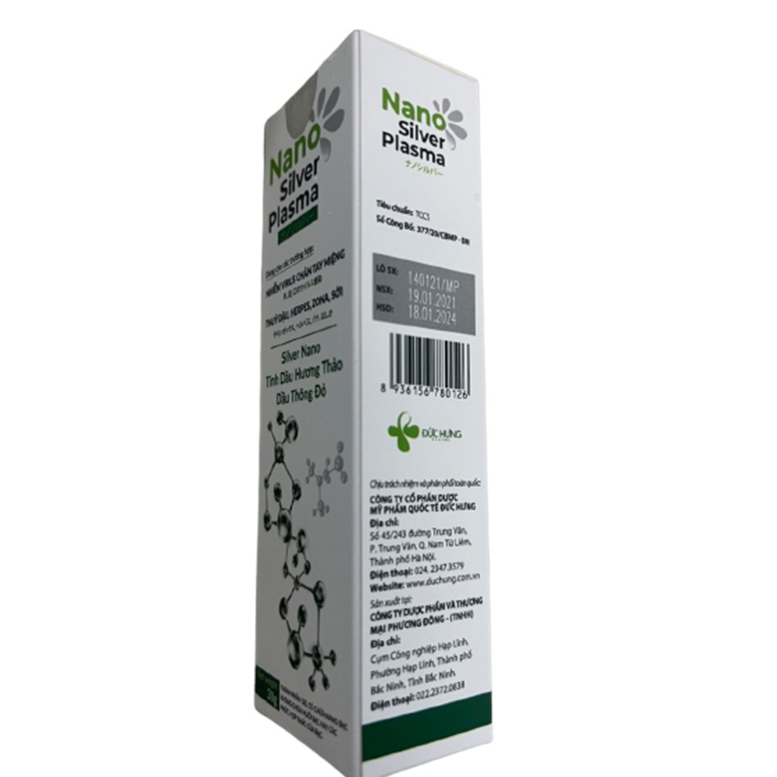 Nano Silver Plasma (hộp 30 gram)  - Hỗ trợ làm sạch cũng như kháng khuẩn , Cvspharmacy