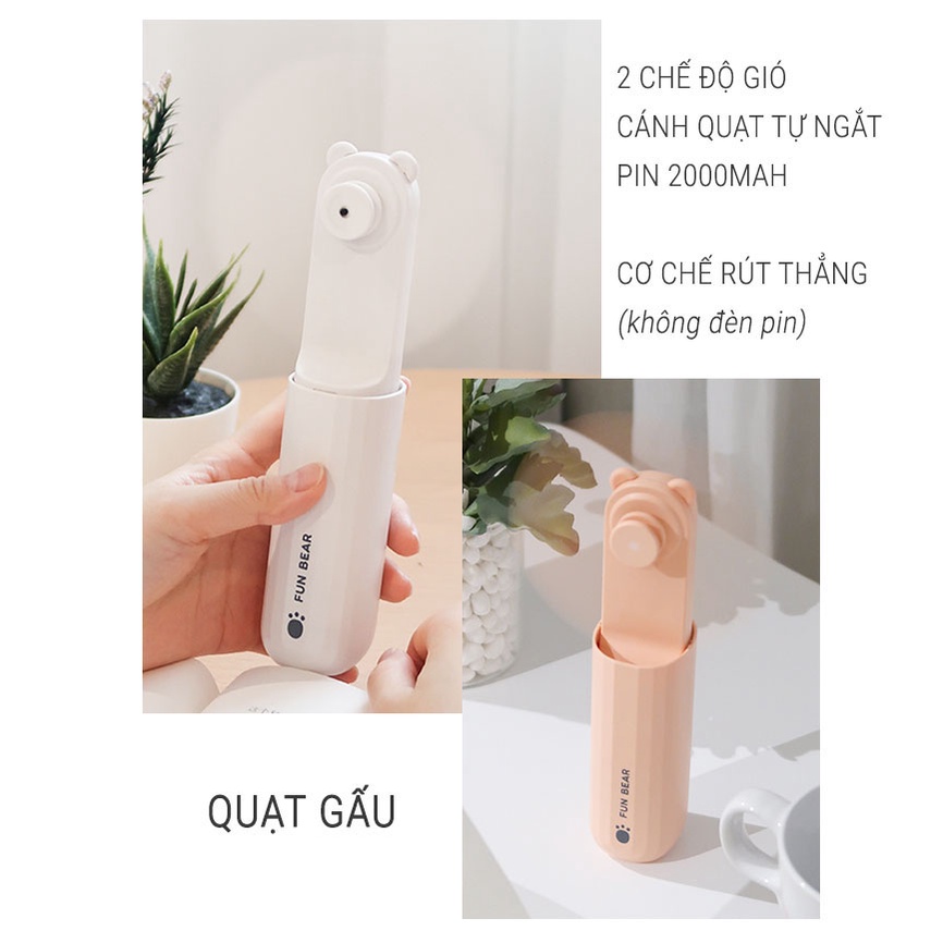 [Quà Tặng] Quạt Gấu Mini Cầm Tay 2000mAh 2 Chế Độ Gió FunBear MAR20A miniG