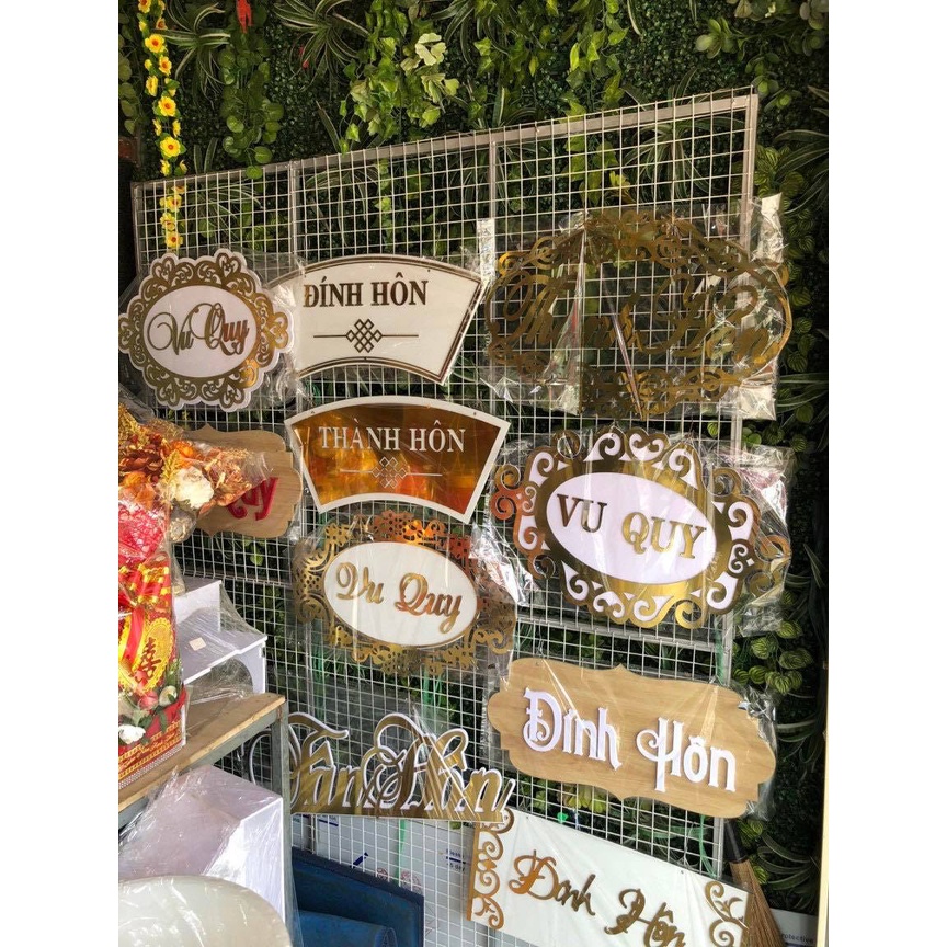 Bảng ĐÍNH HÔN, VU QUY, TÂN HÔN, THÀNH HÔN treo cổng đám cưới - TONY HOUSE
