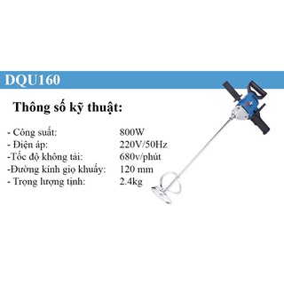 Máy khuấy sơn dongcheng dqu160 công suất 800w máy trộn, máy đánh sơn tay cầm tiện lợi