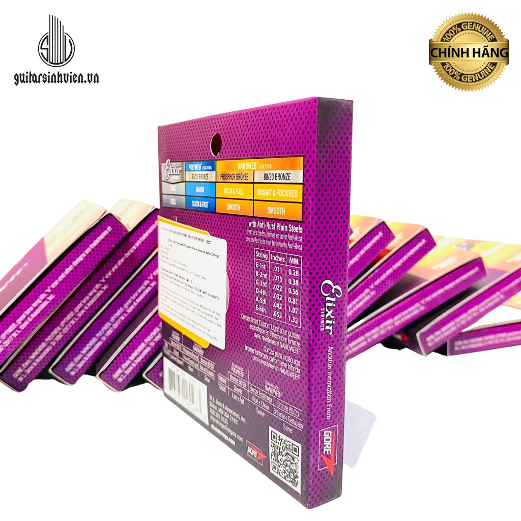 DÂY ĐÀN CHỐNG RỈ CAO CẤP ELIXER CHÍNH HÃNG