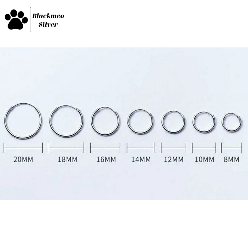Khuyên tai tròn đơn giản 100% bạc s925