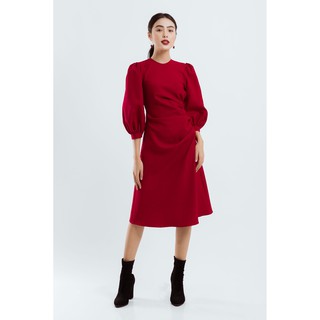 EDINI - D1166 Đầm nhún eo cách điệu