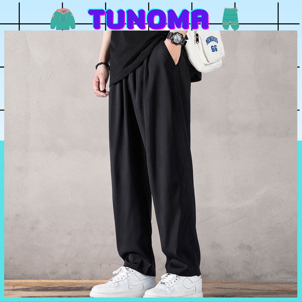 Quần ống rộng Tunoma quần thun ống suông unisex phong cách thể thao QS003