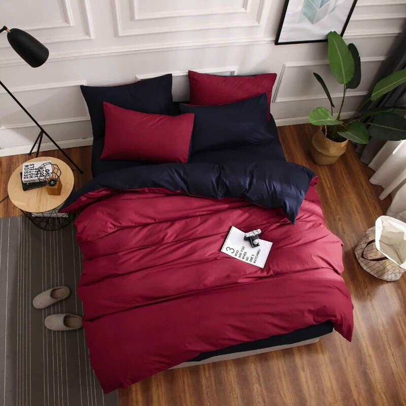 Bộ chăn ga gối Poly Cotton đơn sắc cho người đơn giản (Tặng vỏ gối ôm) - poly một màu, miễn phí bo chun