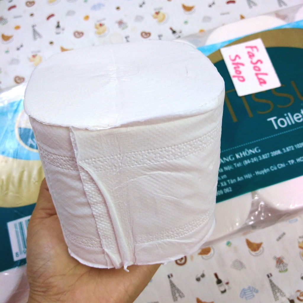 Giấy vệ sinh AVIPRINT 10 cuộn 3 lớp không lõi dai không bở nguyên sinh đặc bathrom tissue toilet paper