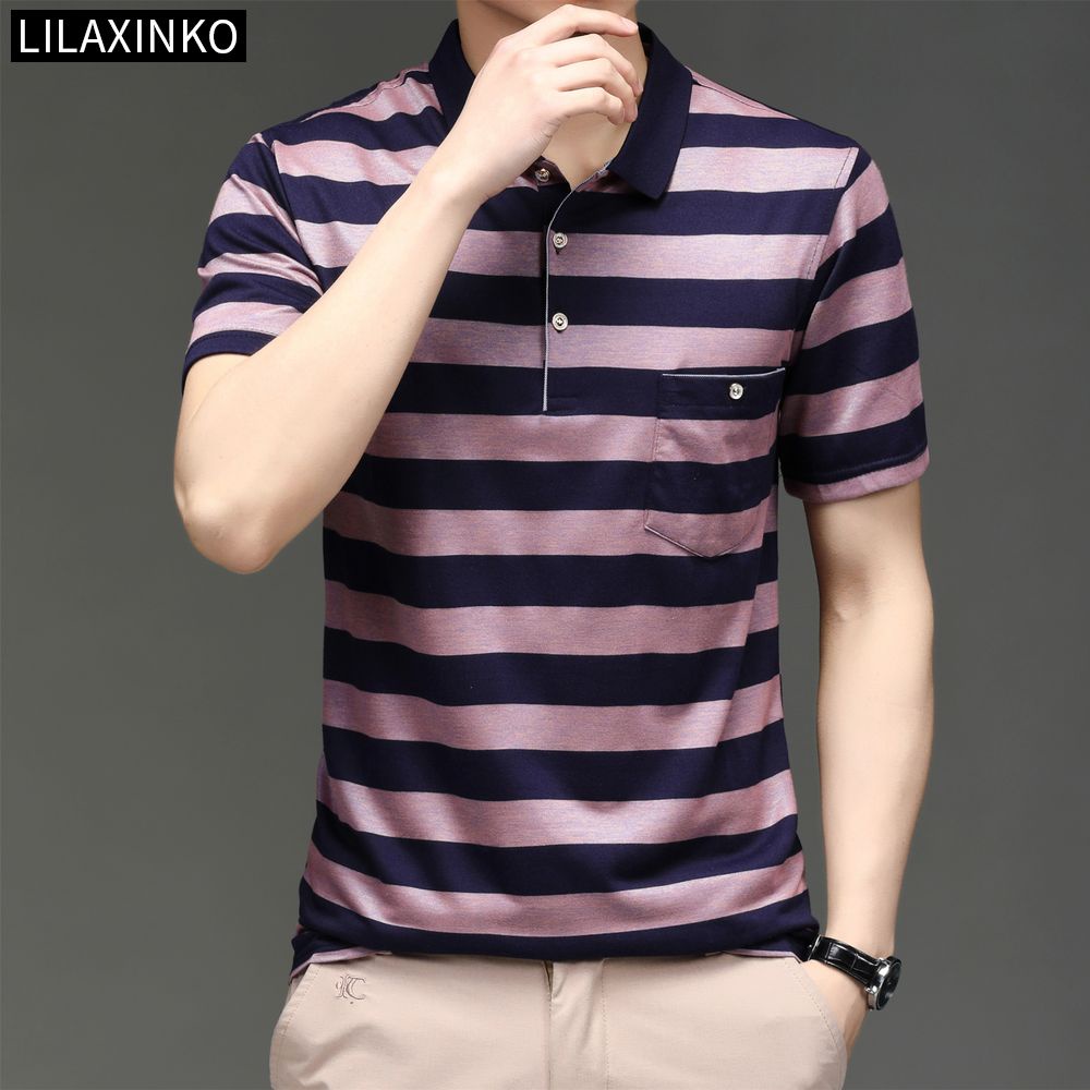 Áo Thun Polo Tay Ngắn Họa Tiết Kẻ Sọc 3 Màu Thời Trang Cổ Điển Cho Nam