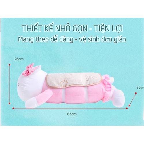 Gối nằm massage cổ vai gáy hồng ngoại pin sạc hello kitty YJ-68 - hàng chính hãng