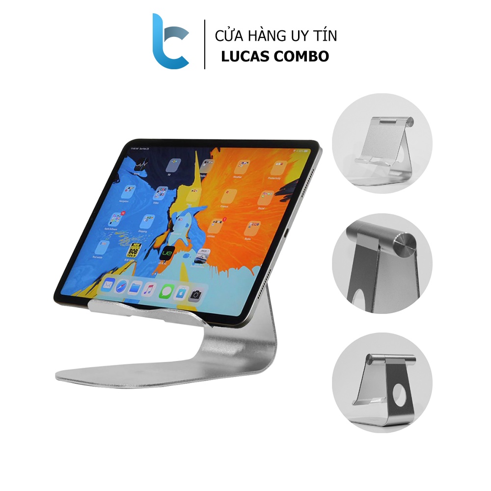 Stand/Giá Đỡ Nhôm Gập, Kê iPad Lucas có thể thay đổi góc nghiêng - Lazy Stand