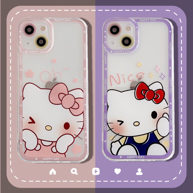 Ốp điện thoại silicon mềm in hình Hello Kitty thích hợp cho iPhone 13 12 11 Pro Max SE2020 X XR Xs Max 7 8 Plus
