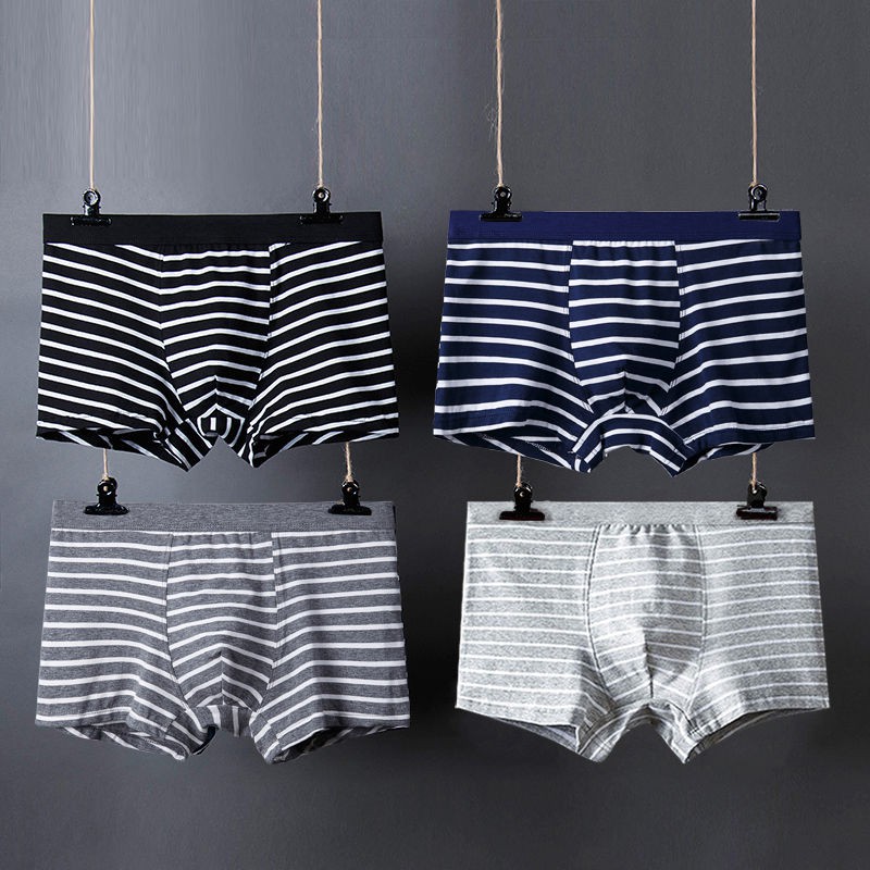 Bộ 3 Quần Lót Boxer Cotton Sọc Ngang Gợi Cảm Cho Nam 95