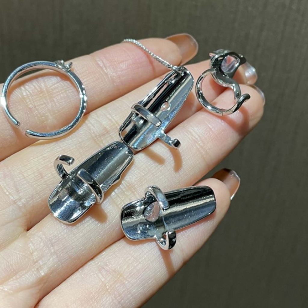 Set 4 Nhẫn Đính Trang Trí Móng Tay Nghệ Thuật Cho Tiệc Halloween