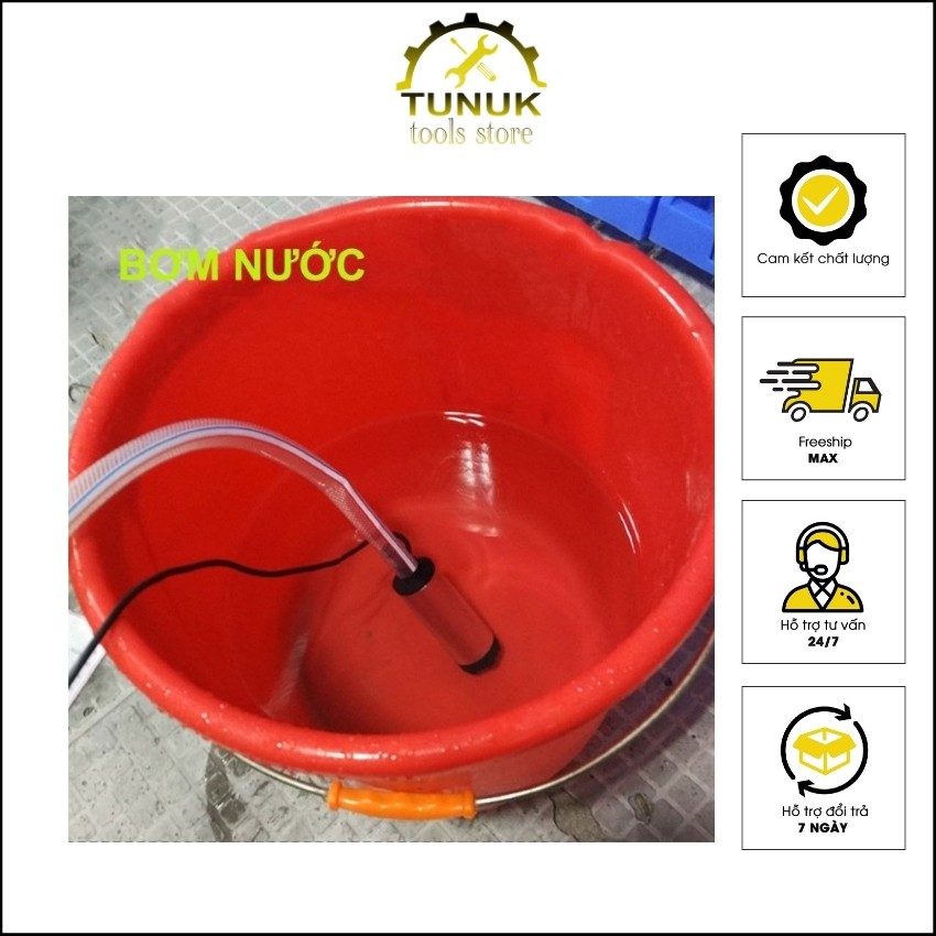 Bơm dầu 12v TUNUK máy bơm chìm mini dầu diezel thủy lực nước 12v 24v motor lõi đồng