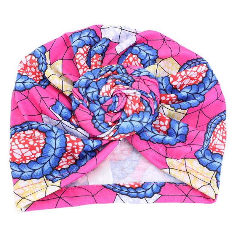 Mũ Turban Thắt Nút Họa Tiết Hoa Phong Cách Dân Tộc Hồi Giáo Cho Bé