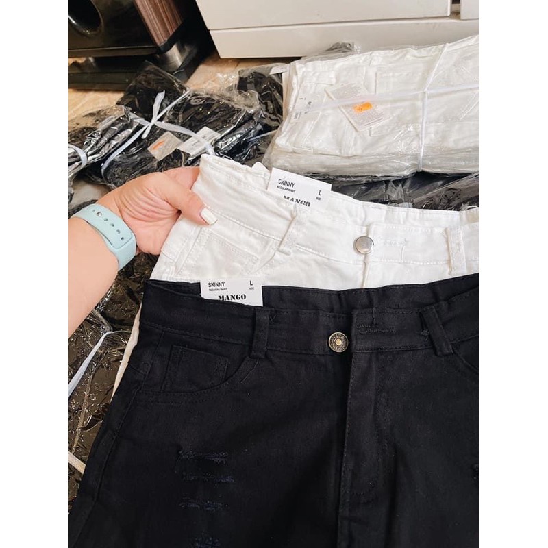 Chân Váy Kaki Jeans Rách Cực Đẹp Hai Màu | BigBuy360 - bigbuy360.vn