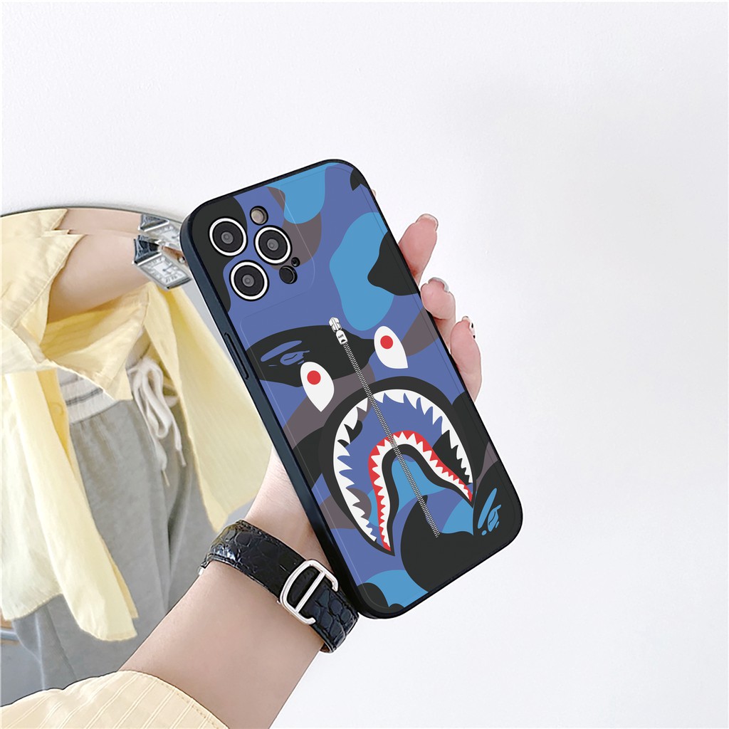 Ốp lưng iphone Bape Camo bóng cạnh vuông 6/6plus/6s/6splus/7/7plus/8/8plus/x/xs/11/12/13/14/pro/max/promax/plus