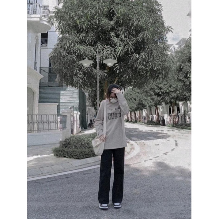 Quần ống rộng nữ dài 100cm chất nhung tăm cạp khóa trước thời trang Banamo Fashion 952