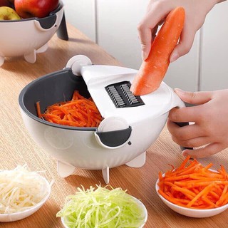 Dụng cụ bào sợi, thái lát kèm rổ chậu rửa rau củ thông minh - Nạo rau củ quả kèm rổ đựng và chậu rửa đa năng