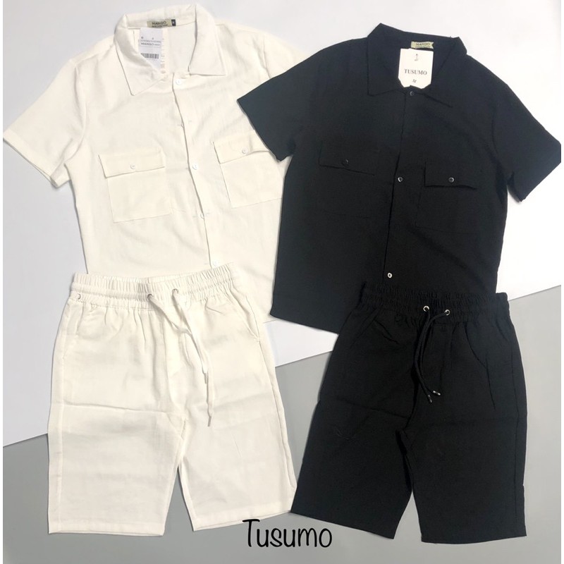 Đồ bộ chất đũi nam cổ bẻ ảnh thật . Đồ bộ hè nam đũi . | BigBuy360 - bigbuy360.vn