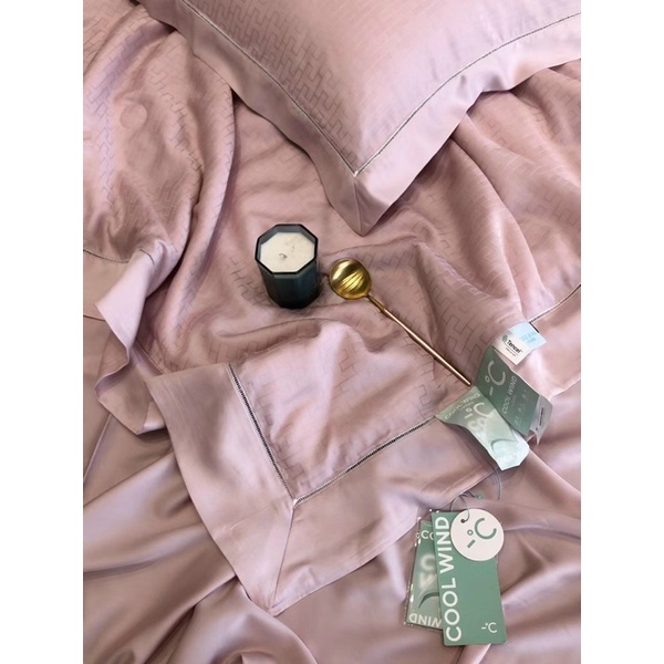 Chăn Ga Tencel 100s vân đá Ice 5D có chăn trần tơ tằm mềm mượt mát lạnh