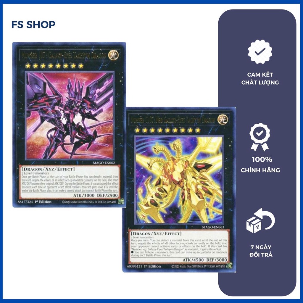 Thẻ bài Yugioh chính hãng set 2 lá Number 107 và C107 (Rare)