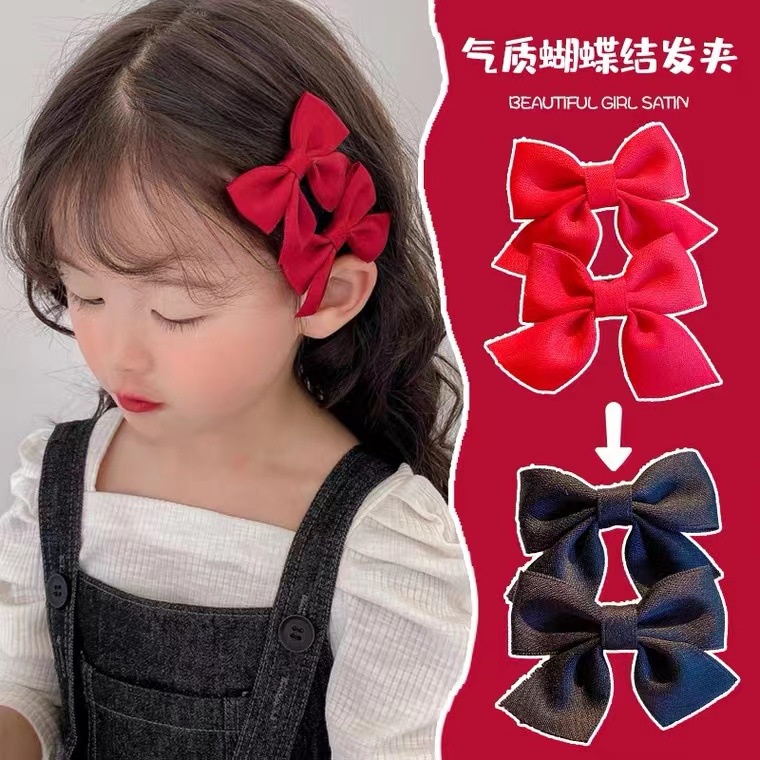 Kẹp Tóc Nơ Dễ Thương Phong Cách Hàn Quốc Cho Bé Gái