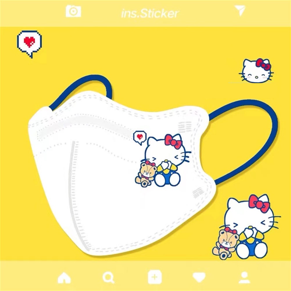 Set 10 khẩu trang 5D in hoạ tiết hoạt hình dễ thương