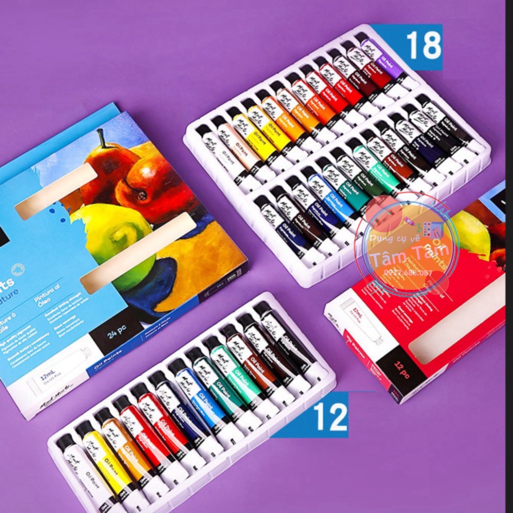 [TÂM TÂM] Bộ Sơn Dầu Mont Marte x 12ml - Oil Paints Signature