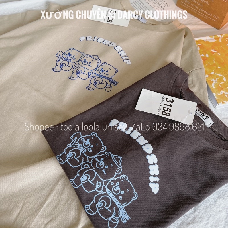 áo thun 3158 ✨ FREESHIP ✨ mẫu gấu friendship dễ thương áo thun cotton unisex