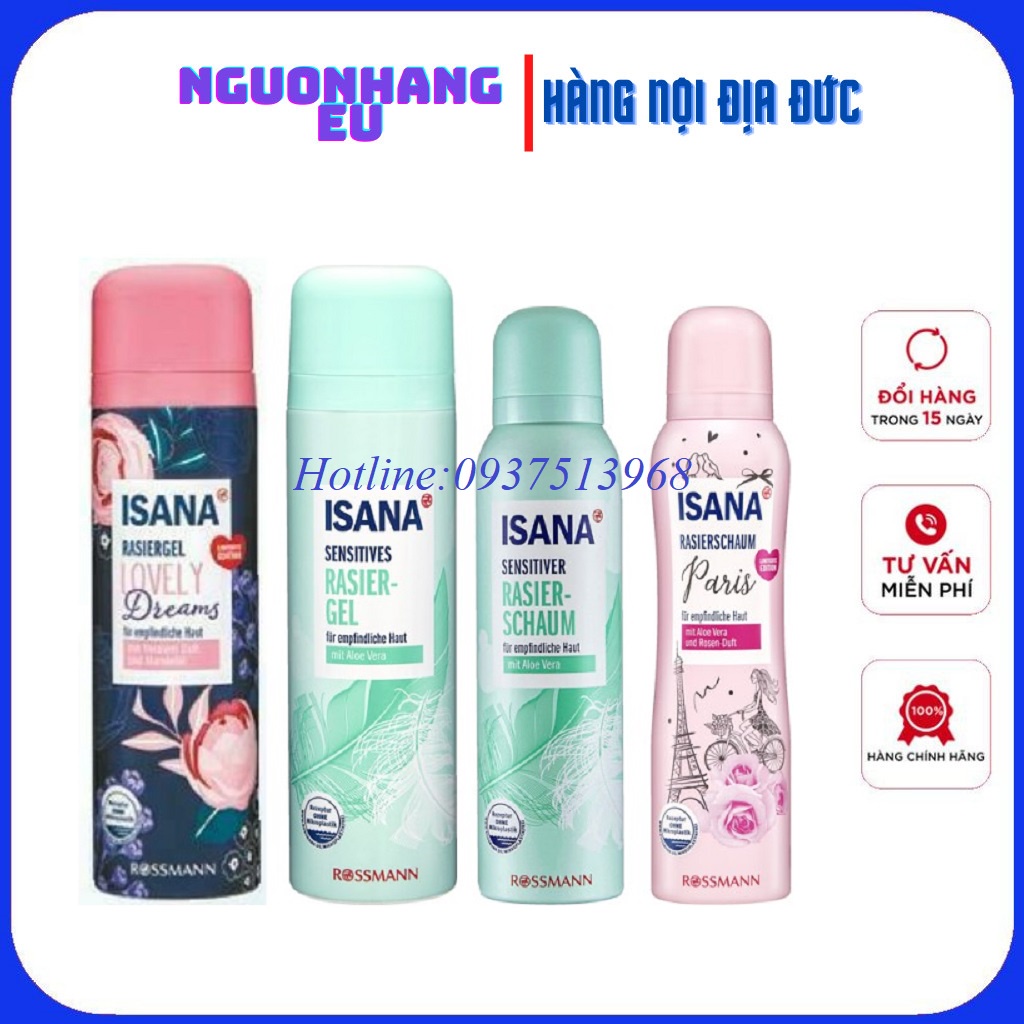 Gel/Bọt cạo lông Isana Đức