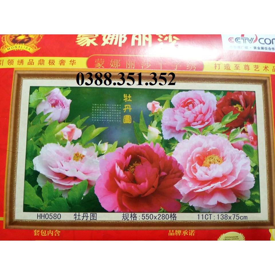 Tranh thêu chữ thập Hoa hồng H0580 138x75cm