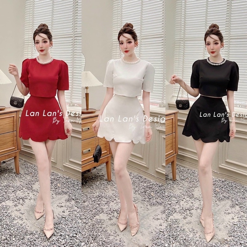 sét cổ viền + chân váy bigsize 55kg-95kg👛👛👛