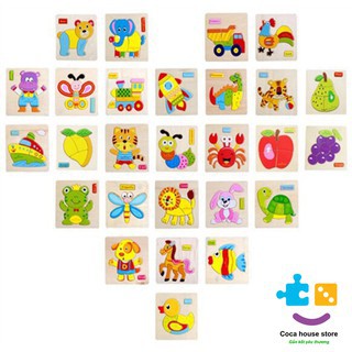 Combo 20 tranh ghép hình 3d bằng gỗ cho bé  - đồ chơi xếp hình giáo dục sớm cho bé