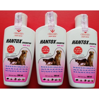 Sữa tắm trị ve rận bọ chét chó mèo hantox shampoo hồng nhũ bạc 200ml