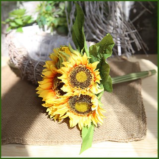 1 BÓ HOA HƯỚNG DƯƠNG cỡ to gồm 7 cành - TẶNG KÈM 3 mét dây thừng - hoa giả trang trí