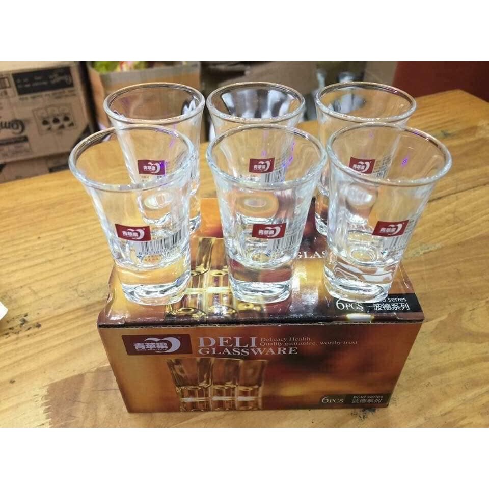 [ Gía siêu rẻ ] BỘ 6 CHÉN UỐNG RƯỢU DELI GÂN CAO CẤP ALS
