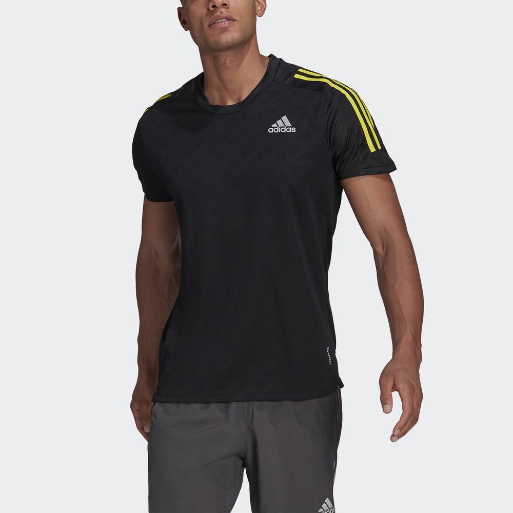 [Mã WABRD7 giảm 150K đơn 1 Triệu] Áo Thun adidas RUNNING Nam Chạy Bộ 3 Sọc Own The Run Màu Đen GM6002