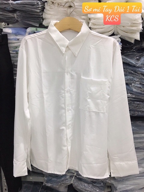 🌪Sơ Mi Tay Dài Trắng Xẻ Tà | BigBuy360 - bigbuy360.vn