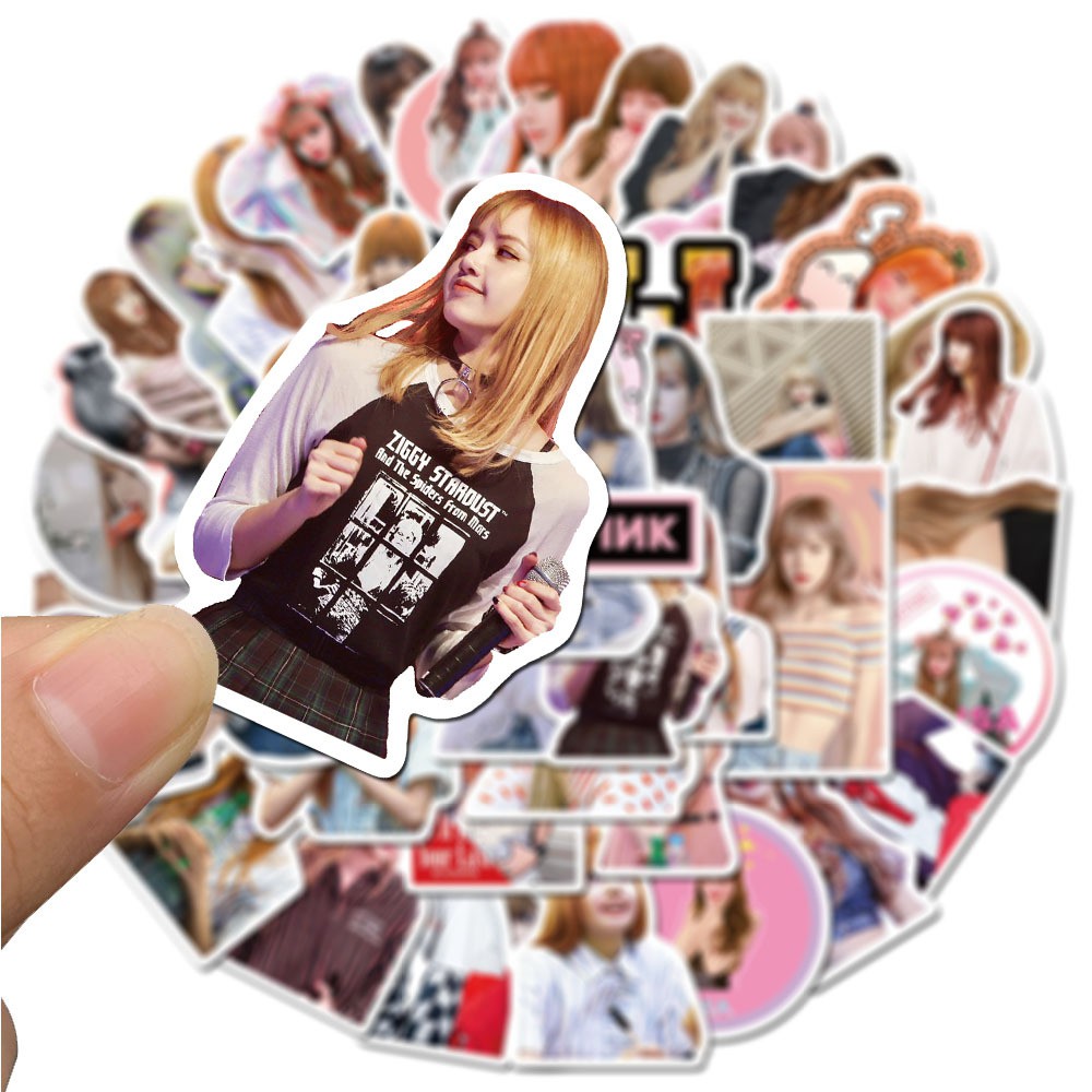 Set 50 miếng sticker hình BlackPink-Lisa dán trang trí dễ thương