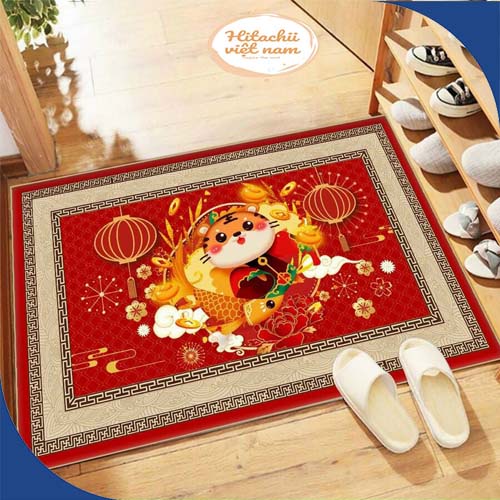 Thảm lau chân trải sàn 40x60cm, Thảm Chùi chân hình thú 3D chống trơn trượt thấm hút tốt