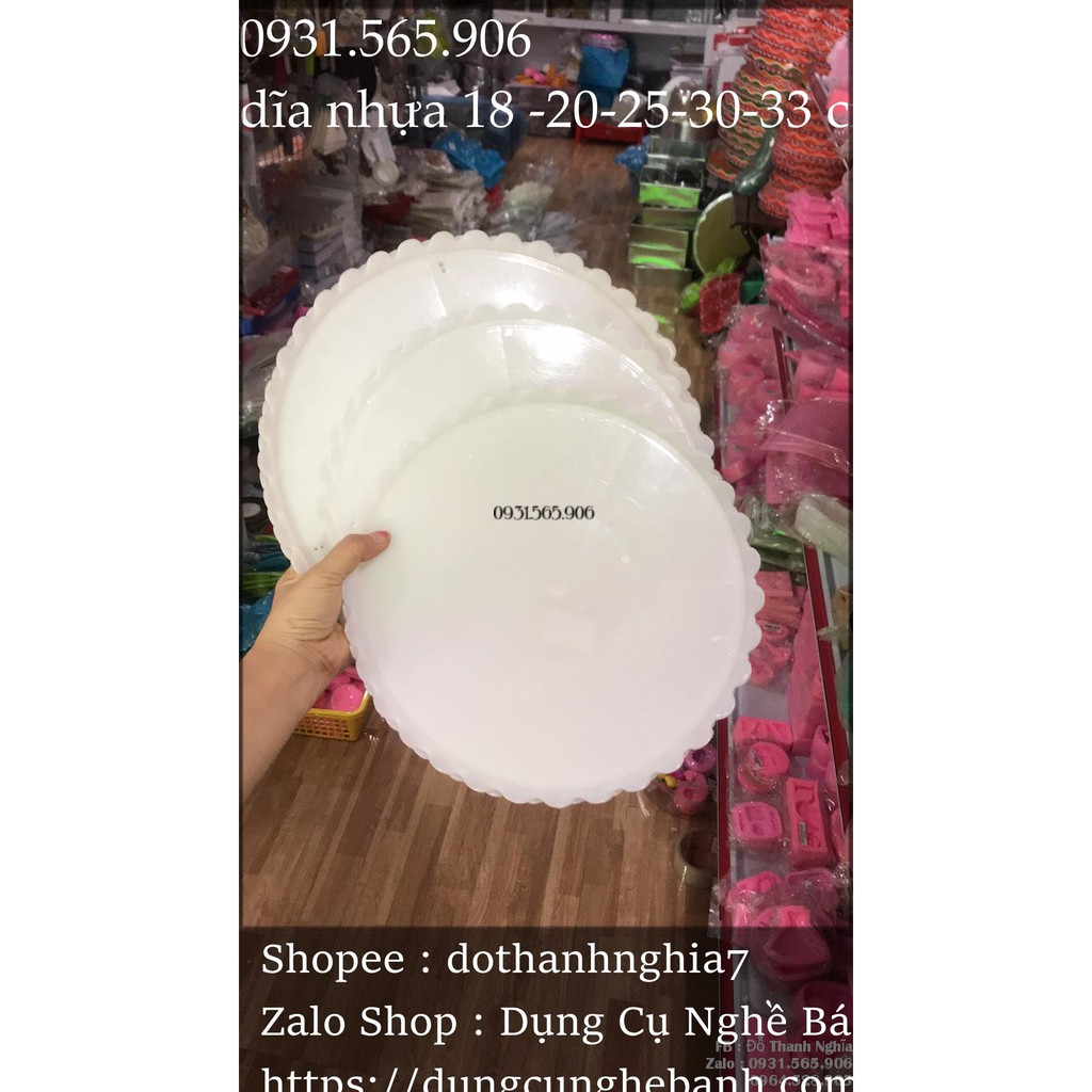 Dĩa Nhựa Đựng Bánh Kem Bánh, Rau Cau 18-20-25-30-33 Cm