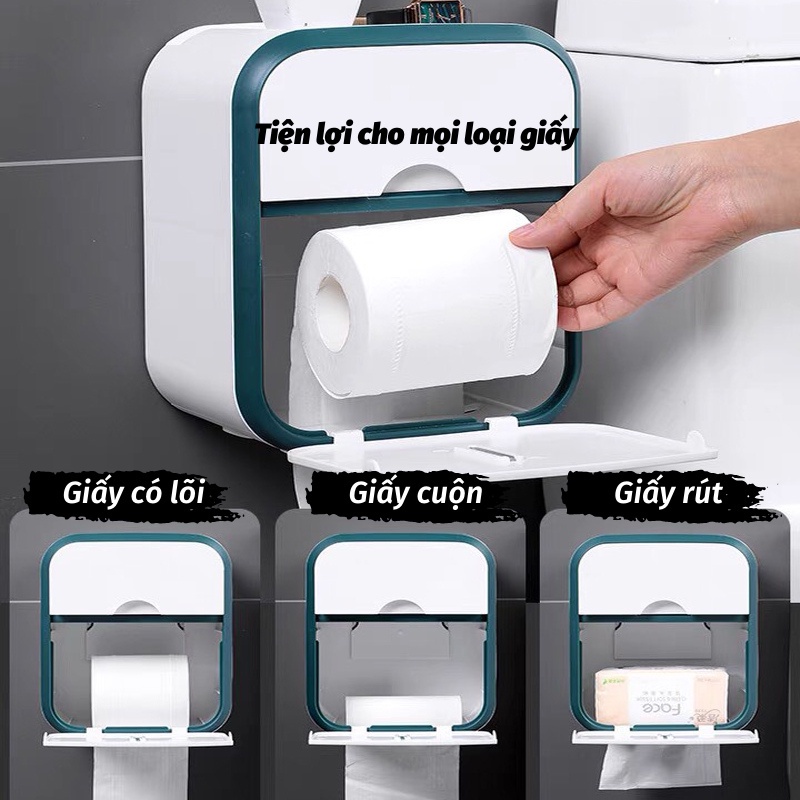 Hộp Đựng Giấy Vệ Sinh Kèm Kệ Để Điện Thoại Hộp Đựng Giấy Dán Tường Đồ Dùng Phòng Tắm Cao Cấp Moda.H
