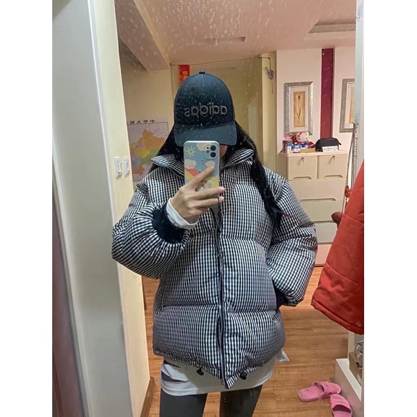 Áo Phao kẻ dáng béo siêu ấm