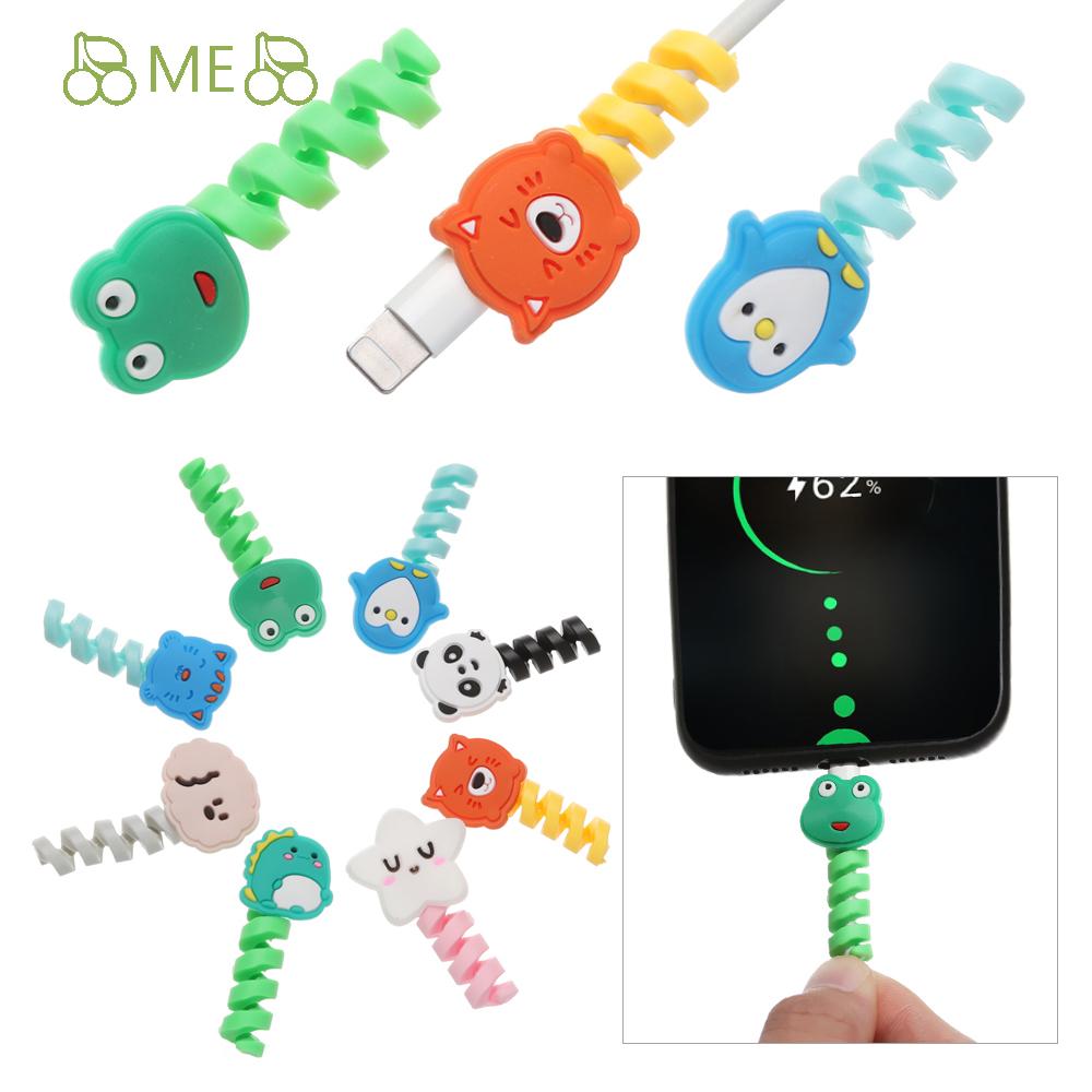 ME Soft Data Line Protector Cartoon Wire Cord Protectors Charging Cable Cover USB Silicone Protective Case Winder Cover Tube Cable