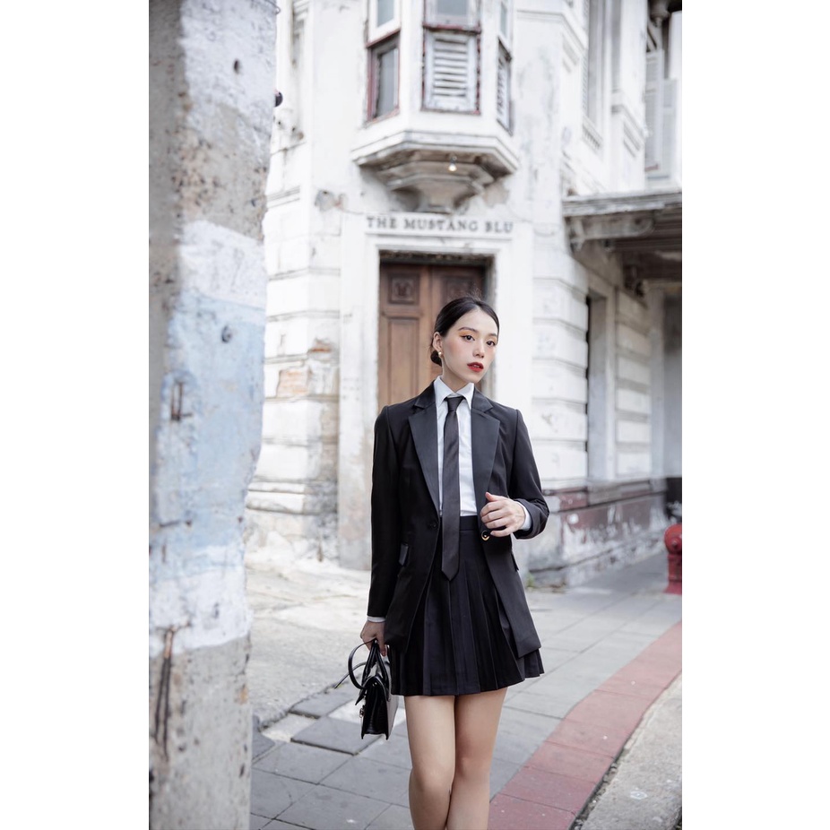 Áo vest đen dáng dài 1 khuy - London Blazer - Walenty