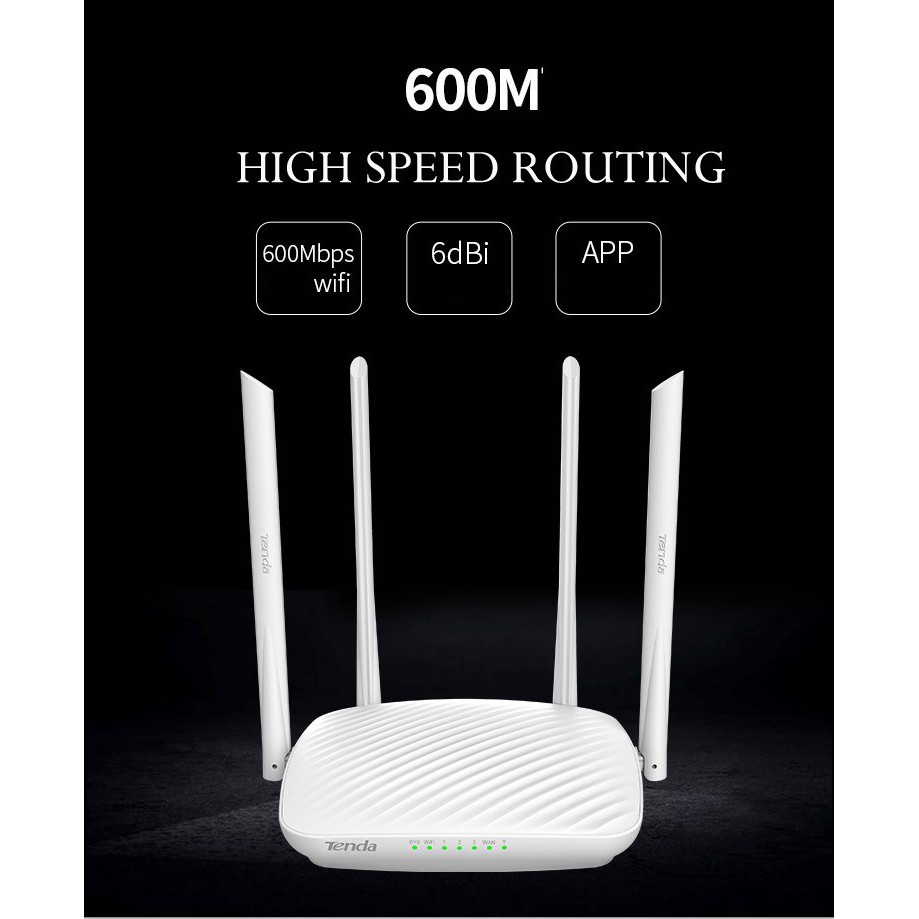 Router Wifi Tenda F9 Chính hãng (4 anten 6dBi xuyên tường, 600Mbps, Repeater) siêu mạnh bảo hành chính hãng 24 tháng 1 đ