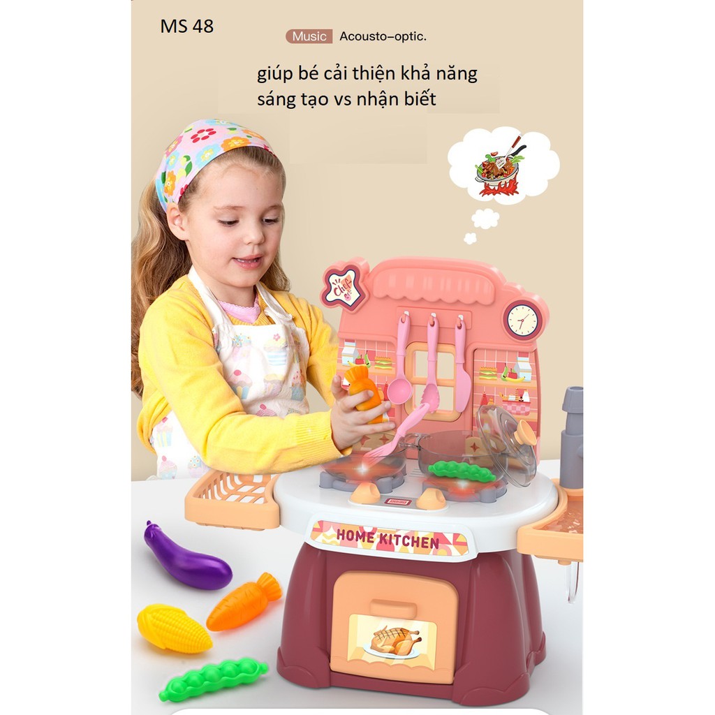 ( giá rẻ nhất)Bộ đồ chơi nấu ăn - nhà bếp cho bé có vòi nước MINI KITCHEN 24 tri tiết