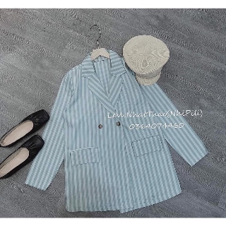 ÁO KHOÁC VEST KẺ XANH