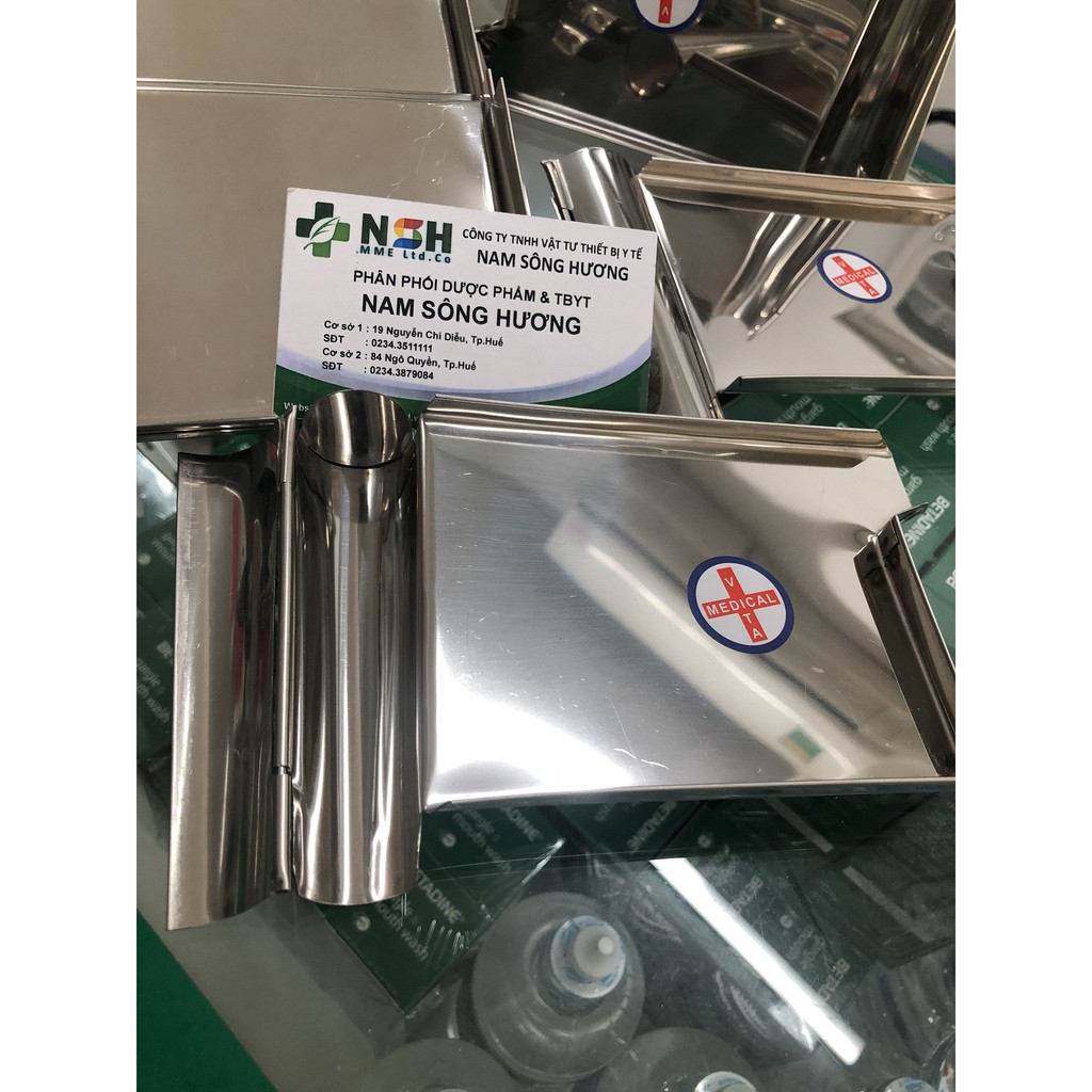 ❤️ KHAY INOX CẮT THUỐC/ KHAY INOX RA CHIA THUỐC / KHAY INOX Y TẾ ĐẾM PHÂN CHIA THUỐC 18 x 13 x 2 cm VINH TẤN
